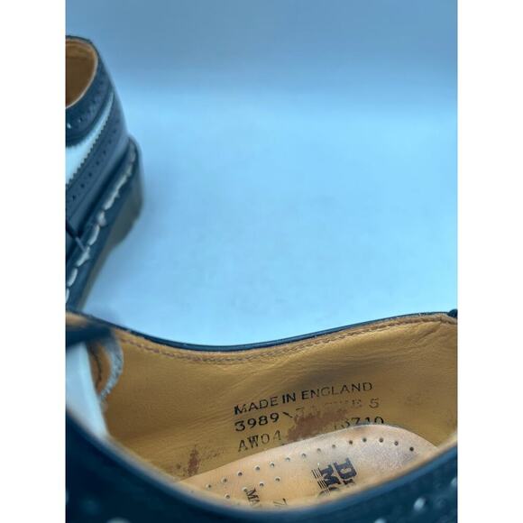 Dr. Martens Made in England Rare VTG Black White Brogue Oxford Wingtip & Chunky - Picture 6 of 12